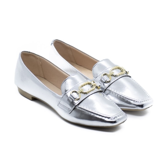Sapato Mocassim Sua Cia Feminino Prata