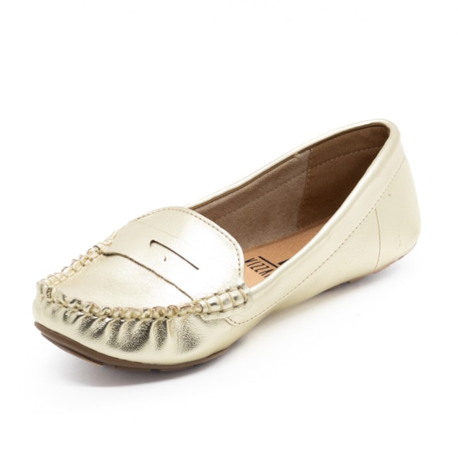 Sapato Mocassim Vizzano Feminino Dourado