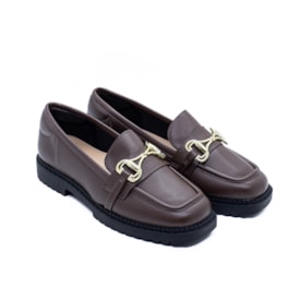Sapato Moleca Loafer Feminino Chocolate