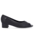 Sapato Peep Toe Salto Baixo Usaflex Feminino Preto
