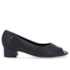 Sapato Peep Toe Salto Baixo Usaflex Feminino Preto