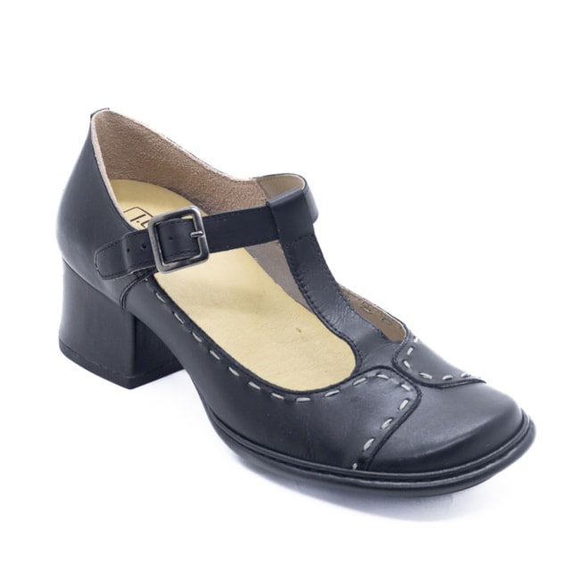 Sapato Salto Baixo J Gean Feminino Preto