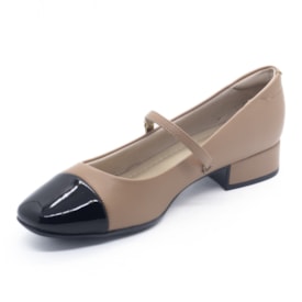 Sapato Salto Baixo Moleca Feminino Nude