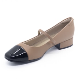 Sapato Salto Baixo Moleca Feminino Nude
