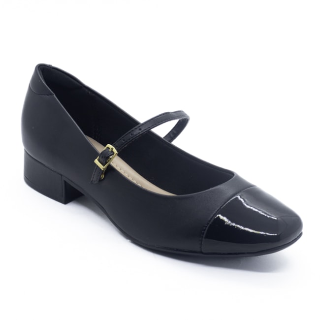 Sapato Salto Baixo Moleca Feminino Preto