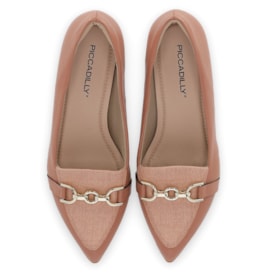 Sapato Salto Baixo Piccadilly Feminina Terracota
