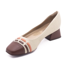 Sapato Salto Baixo Piccadilly Feminino Natural Sapato Salto Baixo Piccadilly Feminino Natural
