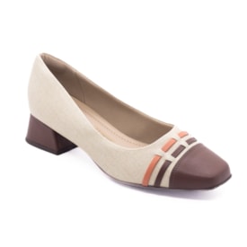 Sapato Salto Baixo Piccadilly Feminino Natural Sapato Salto Baixo Piccadilly Feminino Natural