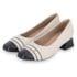 Sapato Salto Baixo Piccadilly Feminino Off White