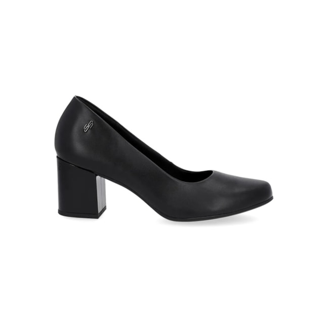 Sapato Salto Baixo Usaflex Feminino Preto