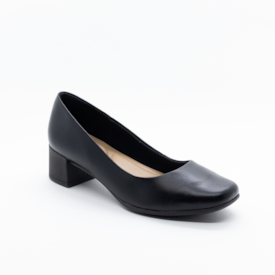 Sapato Salto Baixo Usaflex Feminino Preto