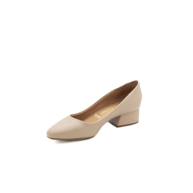 Sapato Salto Baixo Vizzano Feminino Bege