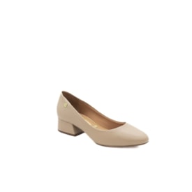 Sapato Salto Baixo Vizzano Feminino Bege