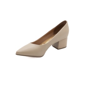 Sapato Salto Baixo Vizzano Feminino Bege