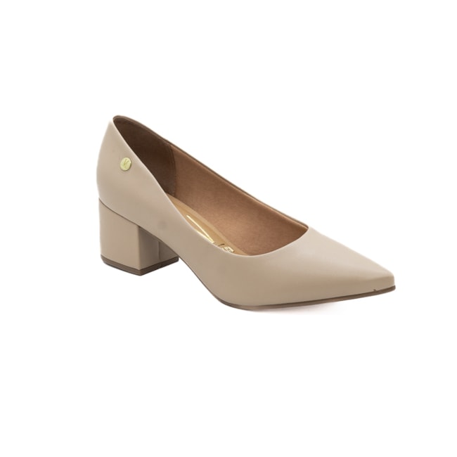 Sapato Salto Baixo Vizzano Feminino Bege