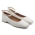 Sapato Salto Baixo Vizzano Feminino Branco Off