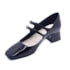 Sapato Salto Medio Lu Rezende Feminino Preto Verniz