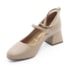 Sapato Salto Medio Vizzano Feminino Bege