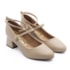 Sapato Salto Medio Vizzano Feminino Bege