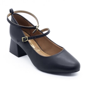Sapato Salto Medio Vizzano Feminino Preto