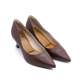 Sapato Scarpin Salto Baixo Lu Rezende Feminino Chocolate