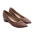 Sapato Scarpin Salto Baixo Usaflex Feminino Canela