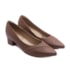 Sapato Scarpin Salto Baixo Usaflex Feminino Canela