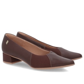 Sapato Scarpin Salto Baixo Usaflex Feminino Pinhao