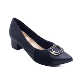 Sapato Scarpin Salto Baixo Usaflex Feminino Preto