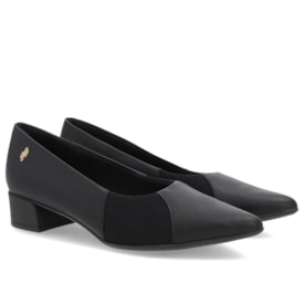 Sapato Scarpin Salto Baixo Usaflex Feminino Preto