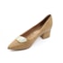Sapato Scarpin Salto Baixo Vizzano Feminino Areia