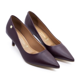 Sapato Scarpin Salto Baixo Vizzano Feminino Vinho