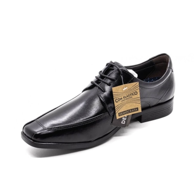 Sapato Social Bico Largo Democrata Masculino Preto