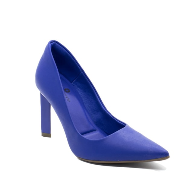 Scarpin Salto Baixo Lu Rezende Feminino Cobalto