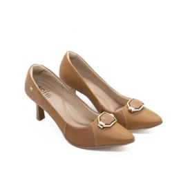 Scarpin Salto Baixo Softli Feminino Ambar