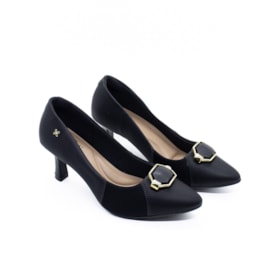 Scarpin Salto Baixo Softli Feminino Preto