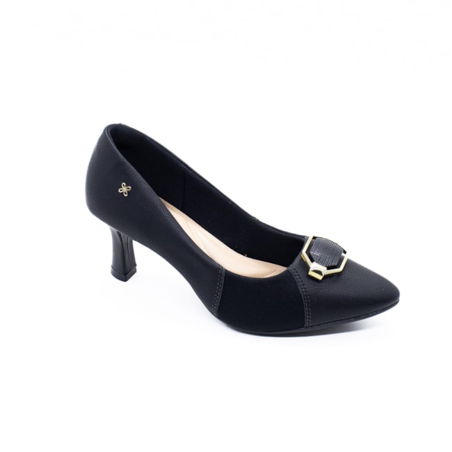Scarpin Salto Baixo Softli Feminino Preto