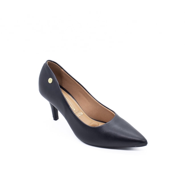 Scarpin Salto Baixo Vizzano Feminino Preto