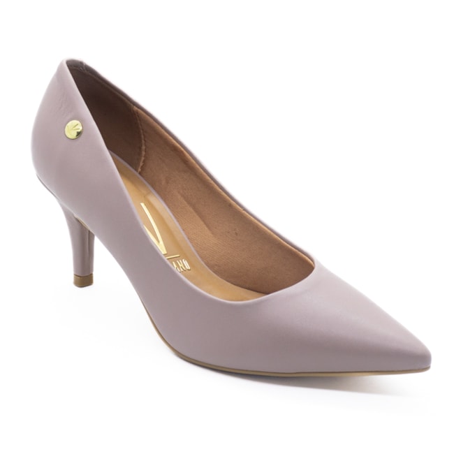 Scarpin Salto Baixo Vizzano Feminino Taupe