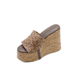 Tamanco Anabela Alta Lu Rezende Feminino Cafe