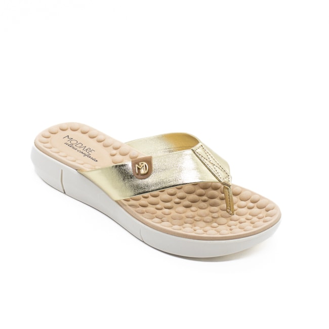 Tamanco Anabela Baixa Modare Feminino Dourado