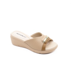 Tamanco Anabela Baixa Piccadilly Feminino Nude Claro