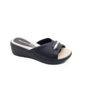 Tamanco Anabela Baixa Piccadilly Feminino Preto