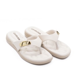 Tamanco Anabela Baixo Comfortflex Feminino Bege