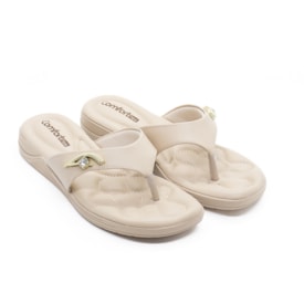 Tamanco Anabela Comfortflex Feminino Almond