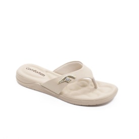 Tamanco Anabela Comfortflex Feminino Almond