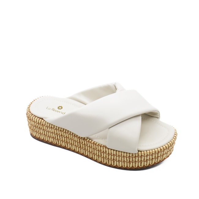 Tamanco Anabela Média Lu Rezende Feminino Porcelana