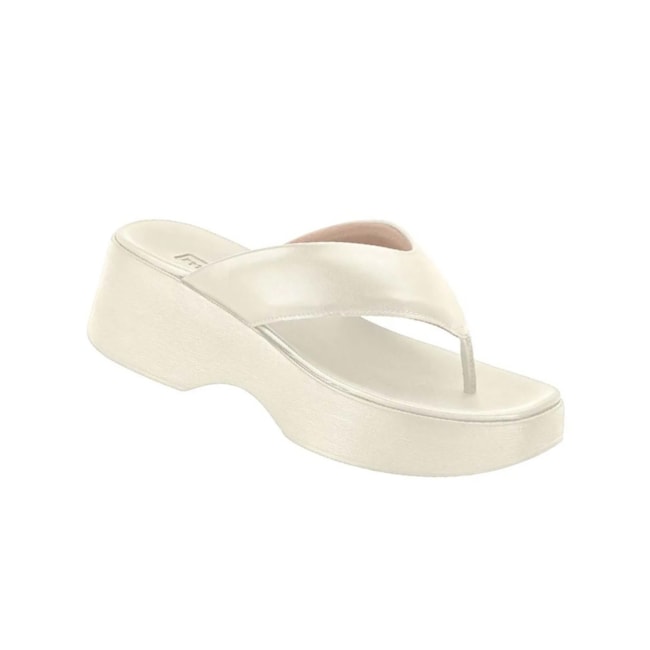 Tamanco Anabela Moleca Feminino Branco Off