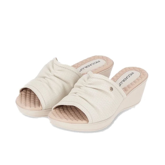 Tamanco Anabela Piccadilly Feminino Off White