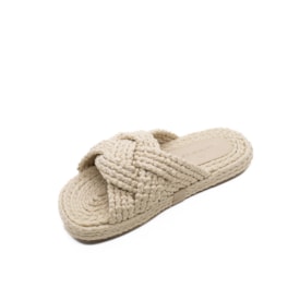 Tamanco Flat Baixa Lu Rezende Feminino Amendoa